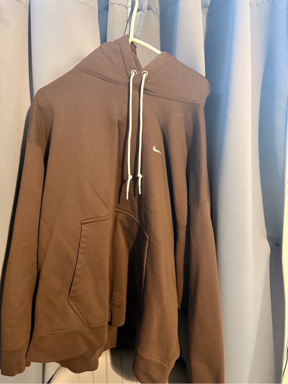 Nike Brown Hoodie with White Drawstrings
